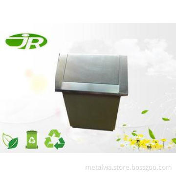 SS Transparent Trash Can For Street Standing Square eco - f